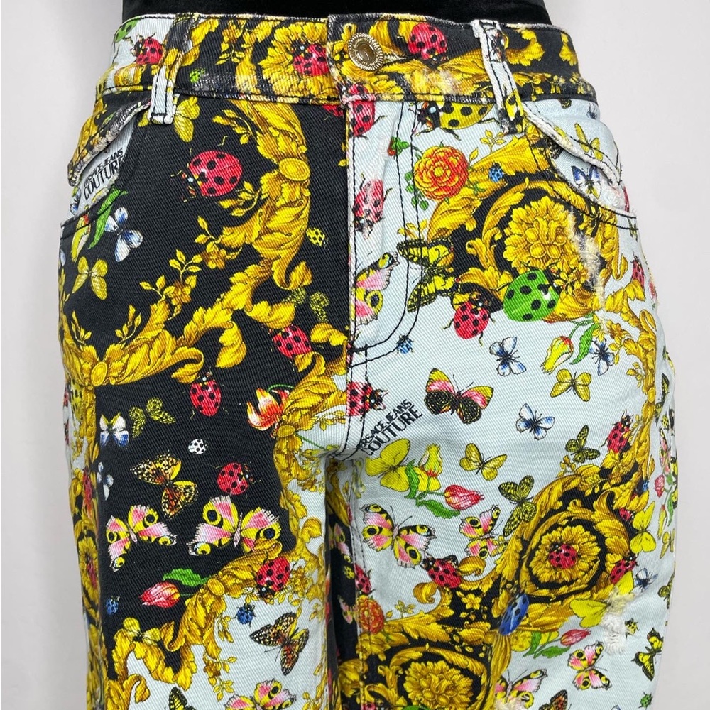Versace multicoloured jeans with a unique design